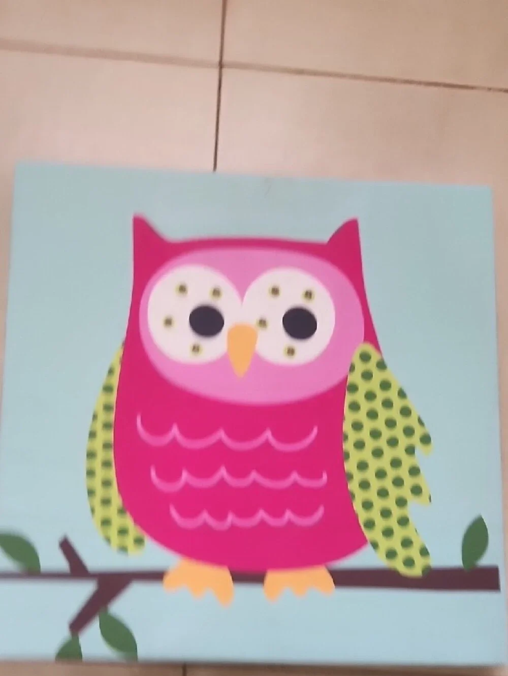 Hobby Lobby Pink & Aqua Owl Canvas Wall Art Set‎